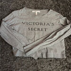 Women’s Victoria Secret Grey Logo Long Sleeve Tee